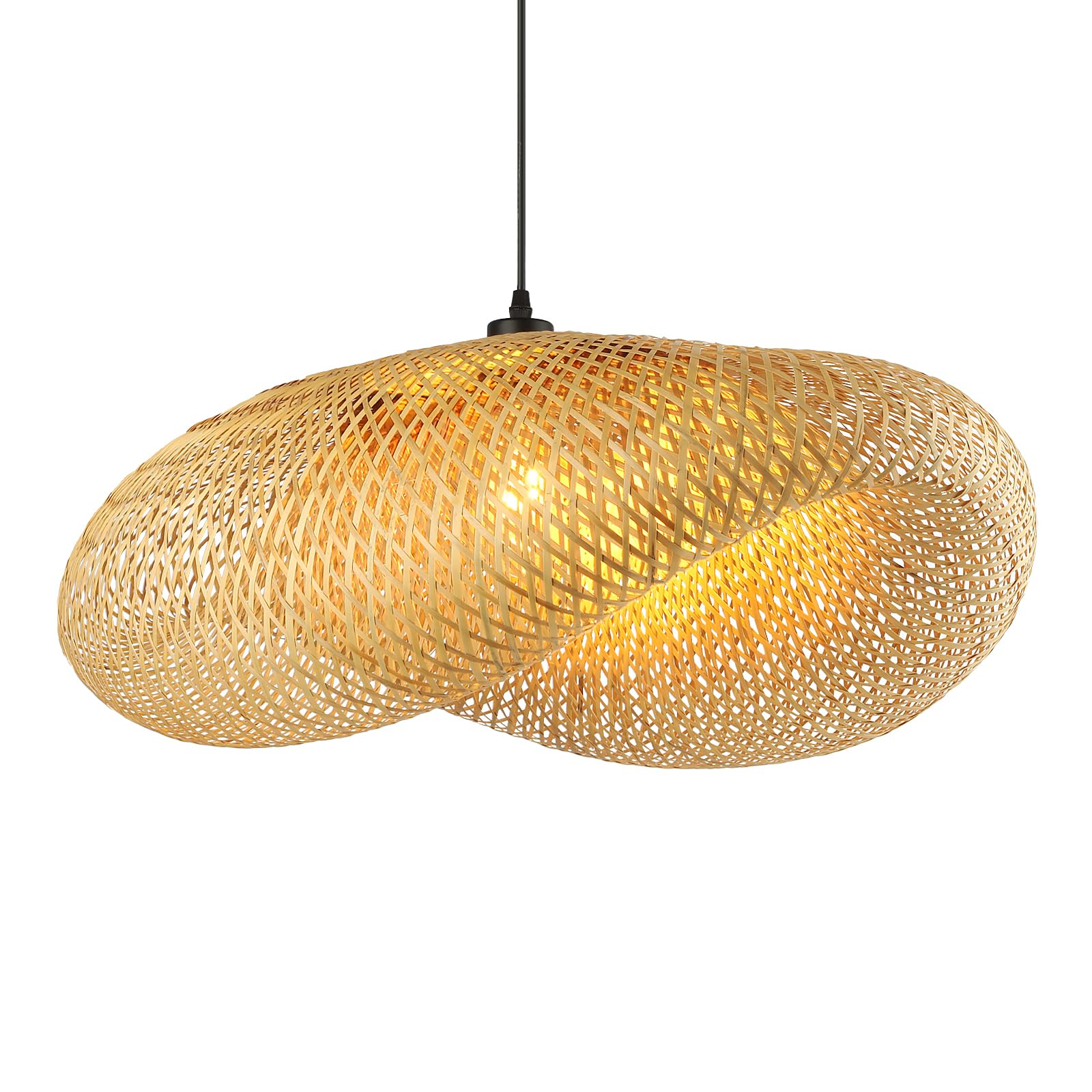 Creatività Lampadario Camera Da Letto, Cappello Intrecciato A Mano Lampadario Salotto Retrò 100 Cm Lampadario Moderno Soggiorno Per Cucina Sala Da Pranzo Soggiorno Ristorante, Paglia Chiara