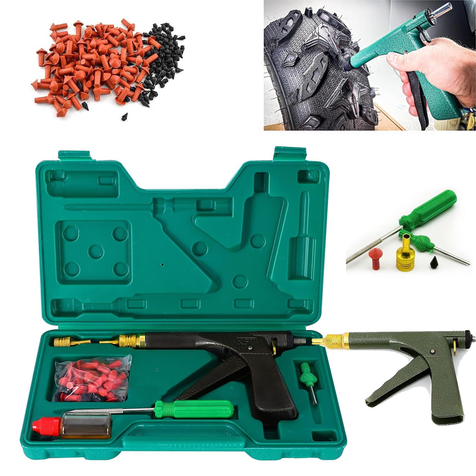 Glorivox Rapid Plug 2.0, reparación de neumáticos Rapid Plug 2.0, Rapidplug 2.0, kit de tapones de neumáticos profesional resistente, kit de reparación de neumáticos con tapones, pinchazos de