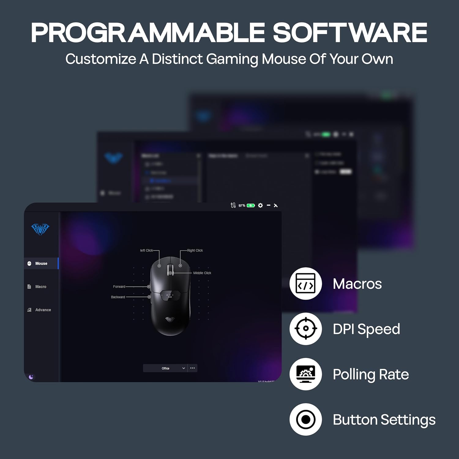 MechLands Aula SC390 Lightweight Gaming Mouse with Display Screen, 2.4G/USB-C/BT Wireless Mouse with 400mAh Battery, Adjustable 20,000 DPI & 1000 Polling Rate, PAW3311 Sensor, for Win/Mac (Black)