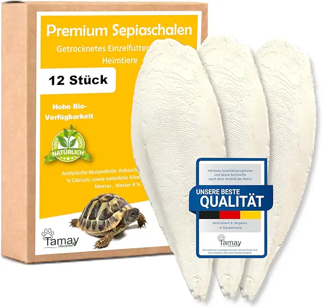 Tamay Sepiaschalen Premium 12 Stück - Kalziumquelle für Schildkröten & Reptilien