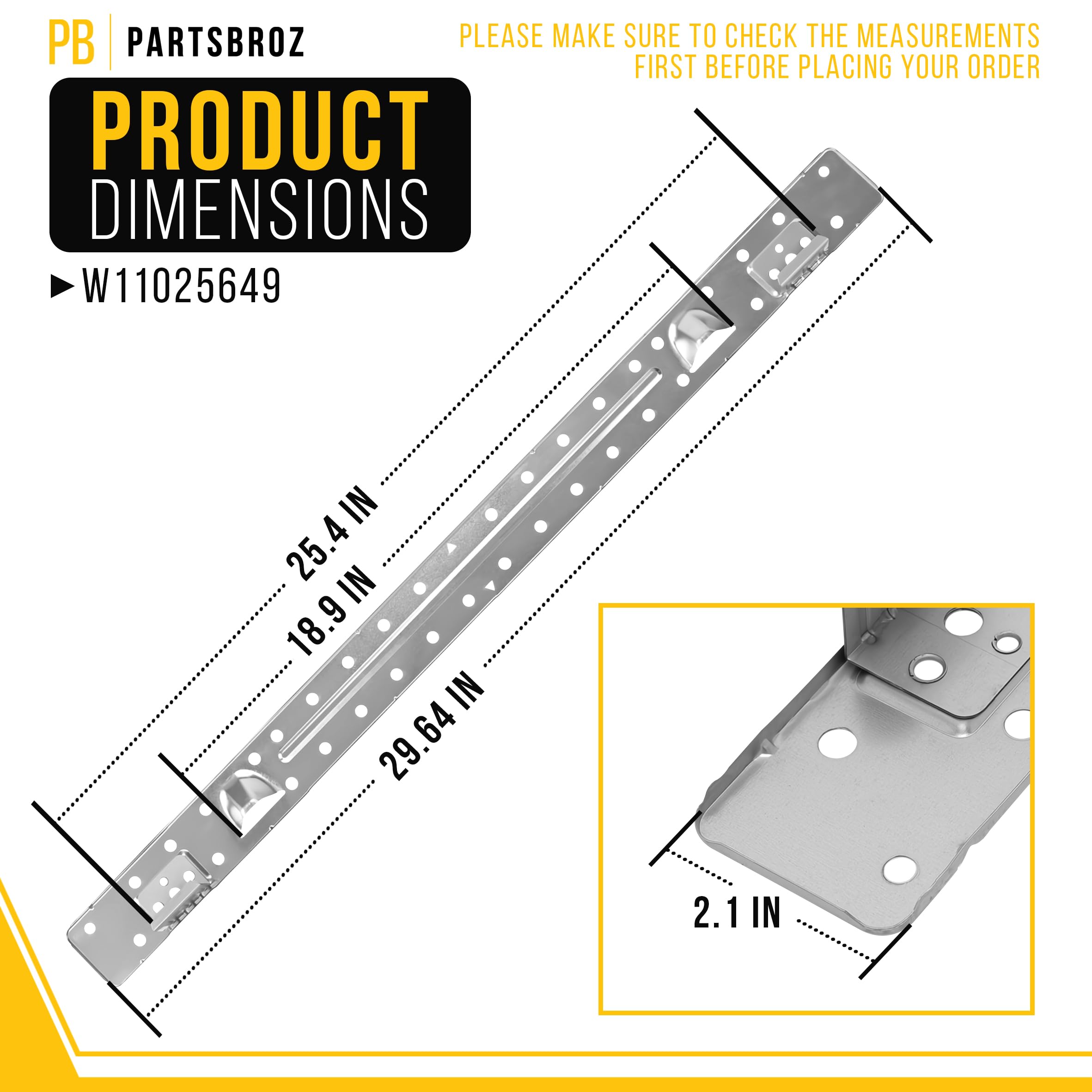 Amazon.com: PartsBroz Mounting Plate W11025649 - Compatible With
