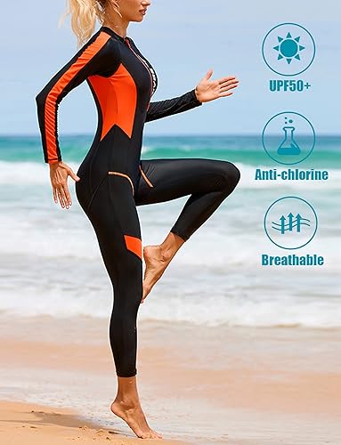 Miniatura 7 de Traje de neopreno de cuerpo completo para mujer, manga larga, protección solar UV, traje de buceo para esnórquel, kayak