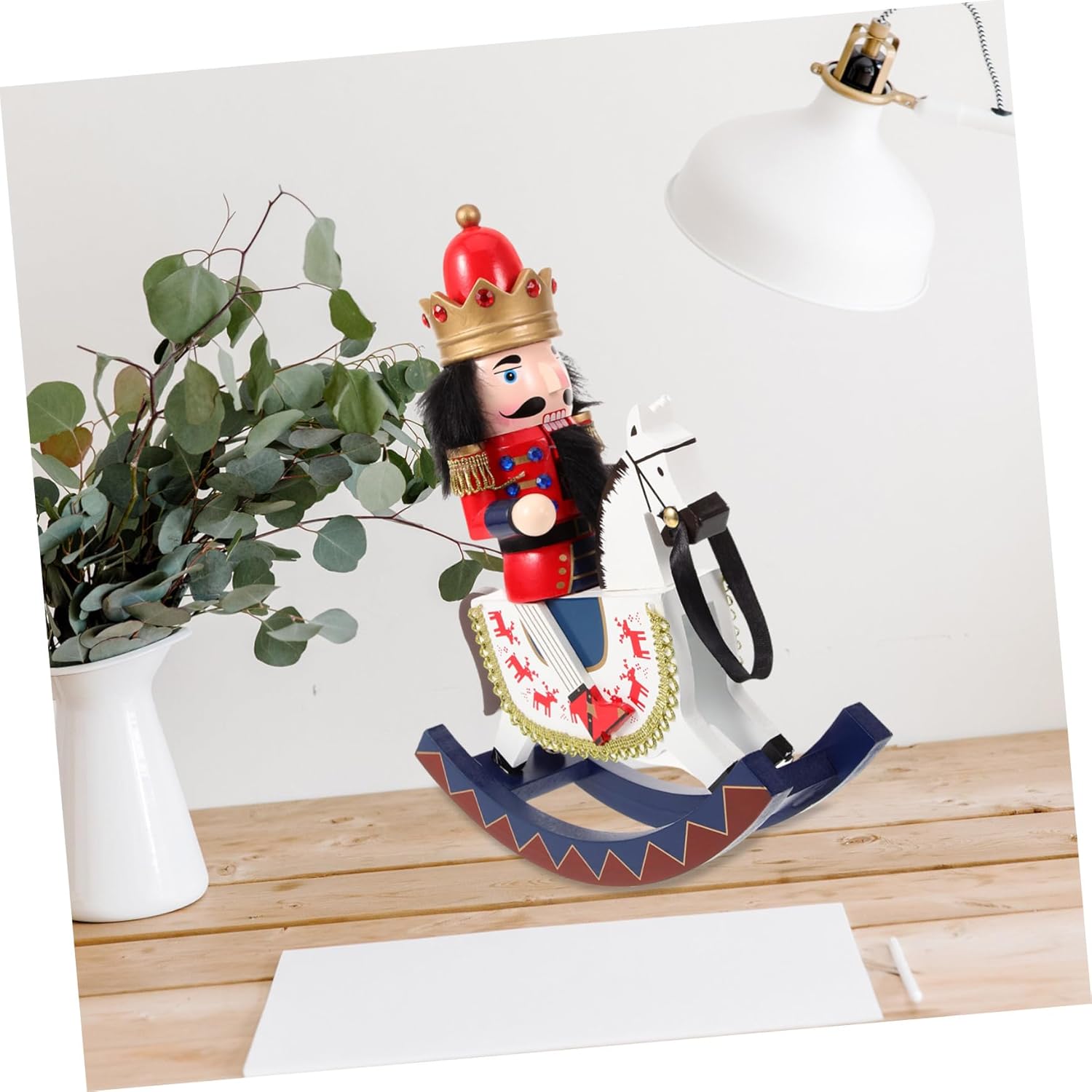 VALICLUD Wooden Nutcracker Soldier Decor Christmas Nutcracker Figure Xmas Tabletop Ornament Traditional Festive Holiday Decoration for Home Office