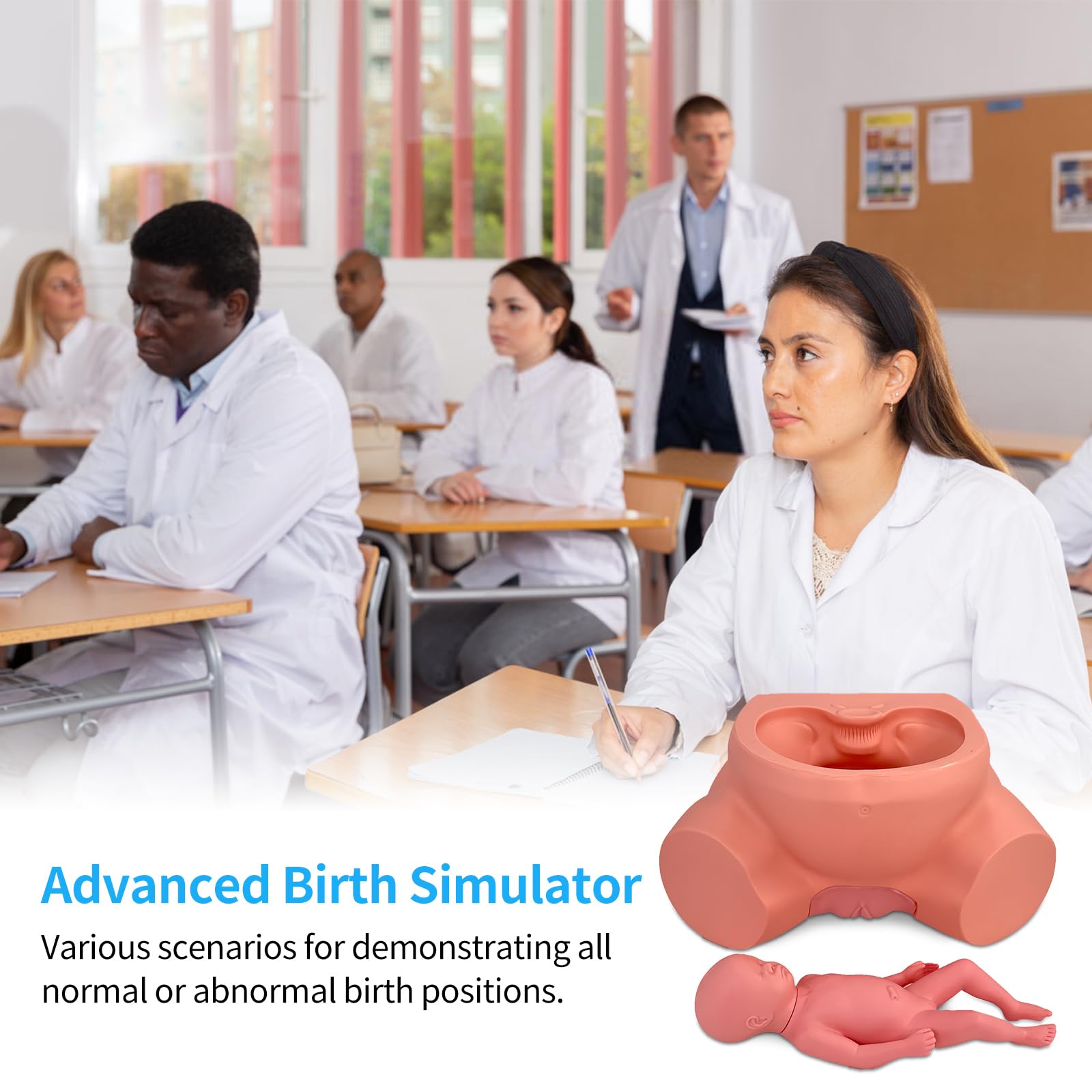 Manichino simulatore di parto per addestramento medico, modello femminile avanzato per l'educazione ostetrica, strumento standard per gli operatori sanitari