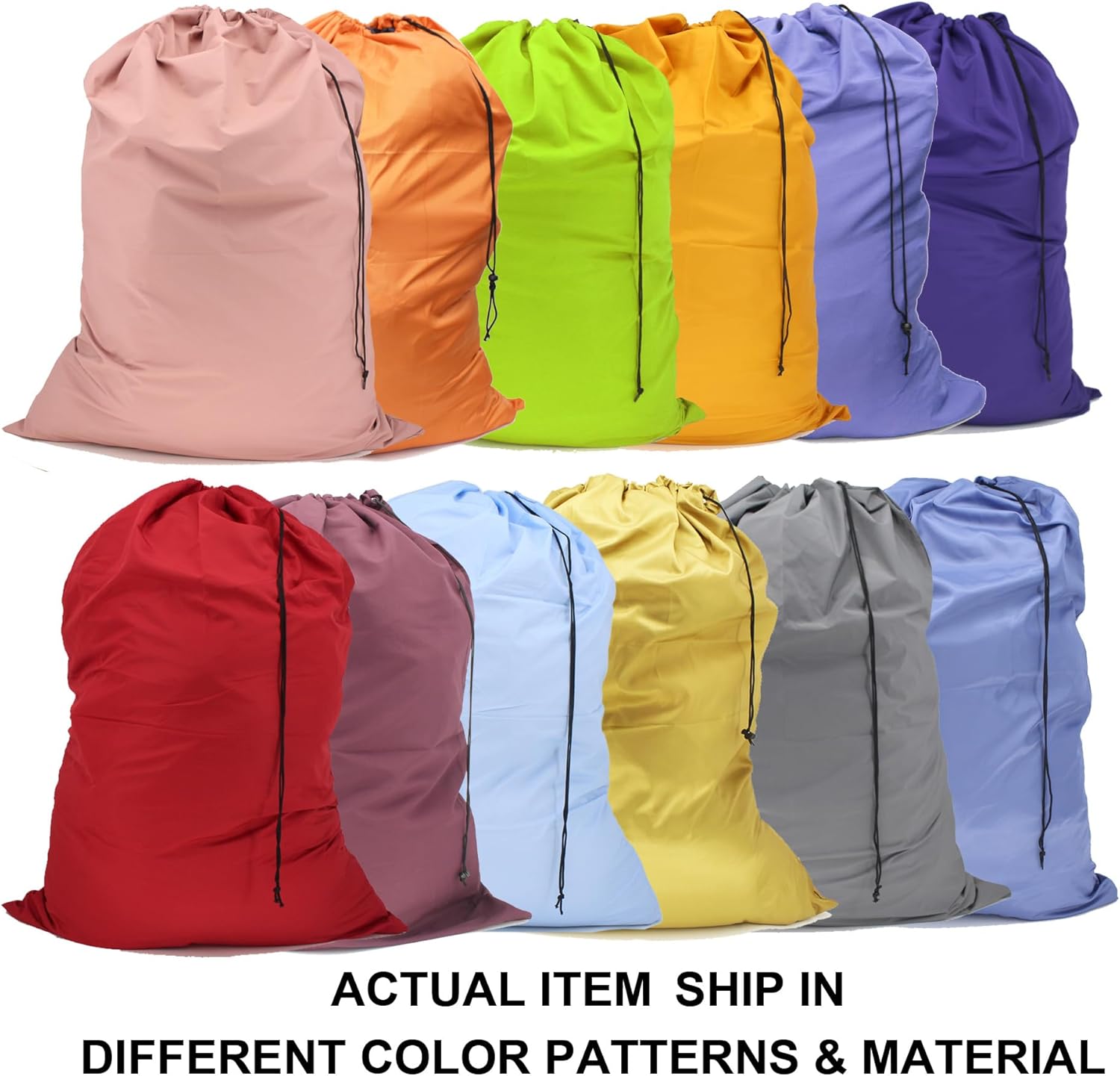 Extra Large Laundry Bag Travel Laundry Bags with Drawstring Closure Fit a Laundry Basket or Hamper for college dorm and apartment dwellers Machine Washable 30"x40" (Mixed Color 12 Pack)