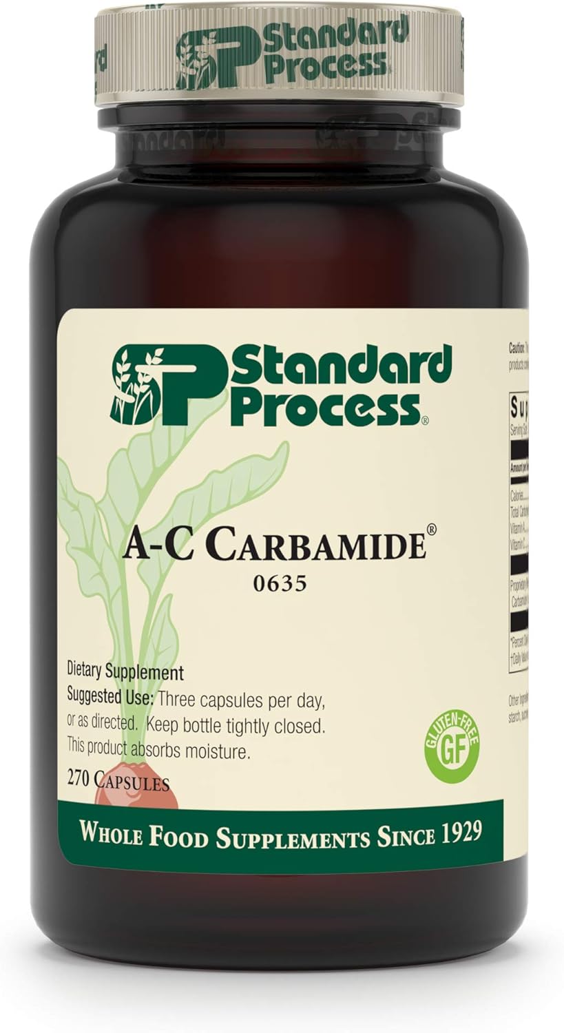Standard Process A-C Carbamide - Supports Healthy Excretion of Urine & Cellular Fluid Levels - Contains Vitamin A & Antioxidant Vitamin C - Gluten-Free, Non-Dairy & Non-Soy - 270 Capsules