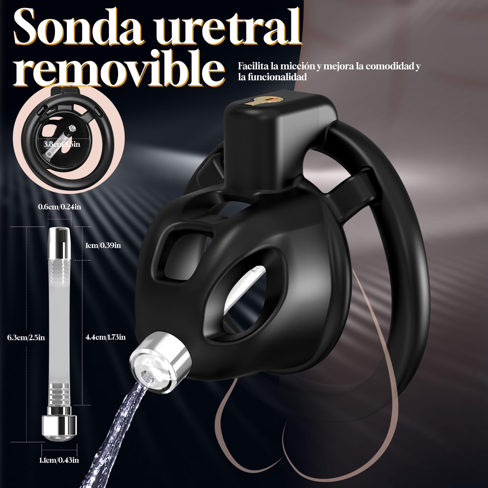Jaulas de Pene Juguetes Eróticos para Pareja Sexuales - 2 Estilos Jaula de Castidad Masculina con 3 Anillos y Catéter Uretral para Controlar la Erección el Pene, Bondage BDSM Juguetes Sexuales Hombre