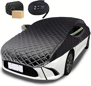Bâche Voiture Anti-grêle Renforcée pour K .IA S .Portage Hybrid 2023-2025,Demi-Housse de Voiture Imperméable Protection Contre Intempéries,UV,Bosses pour Berline/SUV/MPV(Color:Black;Size:5.3 * 2.5 m)