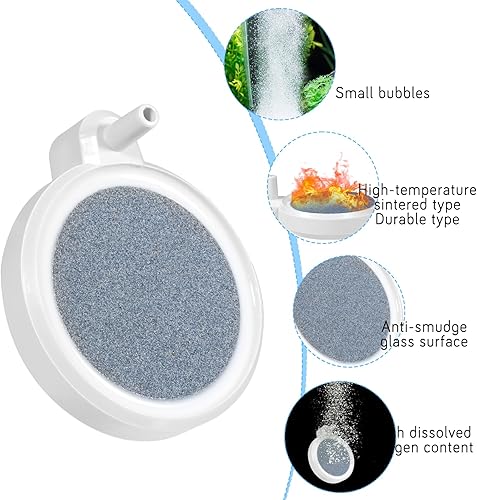 Fish Tank Bubbler 2 Inch Fish Tank Air Stone Small Nano Air Bubble Stone Aerator Oxygen Diffuser Aquarium Bubbler Fish-Tank Accessories(No Pump and Tube)