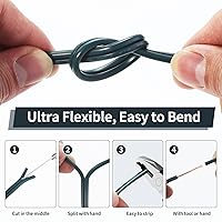 Vista 3 de SPT-2 50 pies 18/2 Cable eléctrico, cable de cobre de 18 calibre 2 conductores para iluminación, cable de extensión flexible para tiras de luces