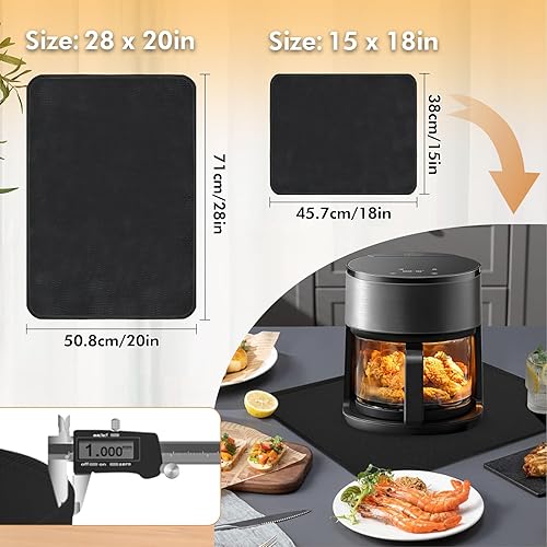Miniatura 2 de Paquete de 2 tapetes resistentes al calor  Cubiertas superiores de estufa de 28 x 20 pulgadas para estufa eléctrica, tapete de encimera de 15 x 18