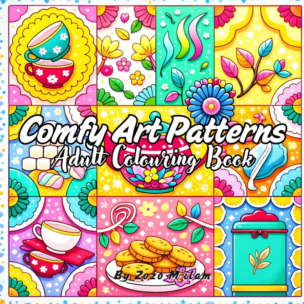 Comfy Art Patterns Adult Colouring Book: 50 Relaxing Abstract Designs Geometric Shapes and Whimsical Art Pattern and Mandala for Adults and Kids Anxiety Relief (Comfy Adult colouring Book)