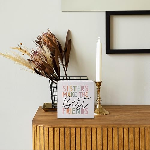 Miniatura 3 de Decoración de habitación de niña pequeña, Sisters Make The Best Friends - Lindo letrero de madera bohemio, para dormitorio de niñas, cuarto de bebé,
