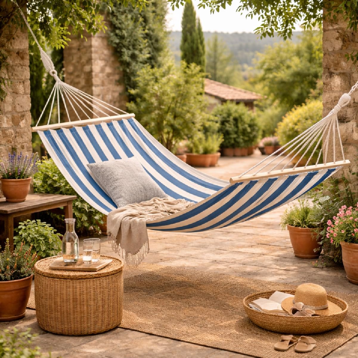 Linxor - Telo per amaca 2 persone 150 x 270 cm con sistema di fissaggio - Diversi colori disponibili