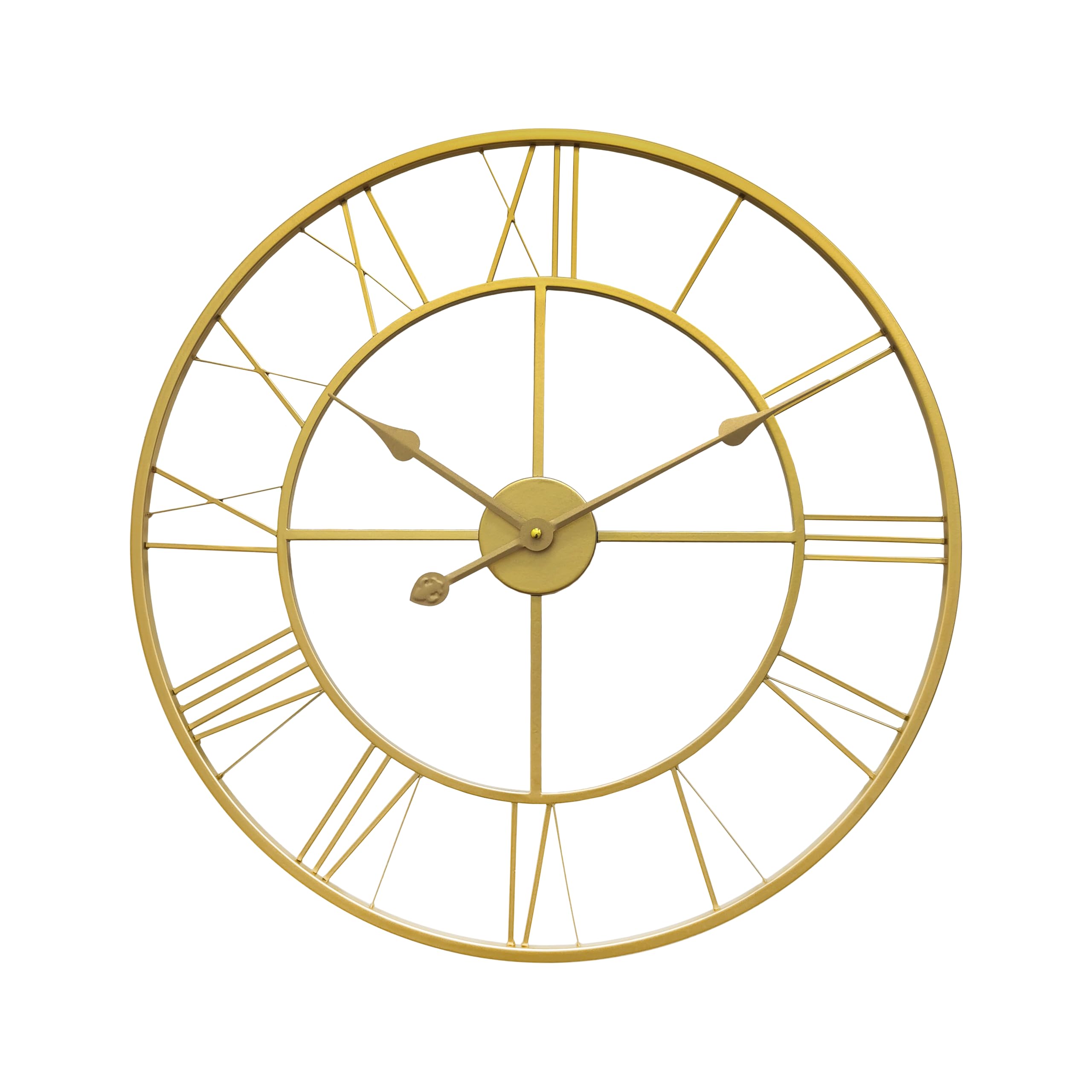 Technoline WT1618 - Reloj de Pared (60 cm, Metal, con números Romanos, Filigrana, Color Dorado