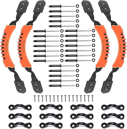 Miniatura 8 de HLOGREE Paquete de 24 asas para kayak, mango de transporte de kayak con remaches, asas de repuesto para kayak, asas de kayak para