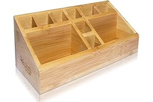 Eco-Friendly Bamboo Makeup Brush Organizer | Ultimate Storage Solution for Cosmetics and Office Supplies