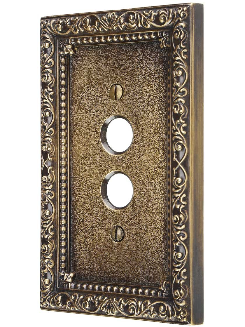 Antique Brass 1 Gang Antique Style Push Button Light Switch Wall Plate