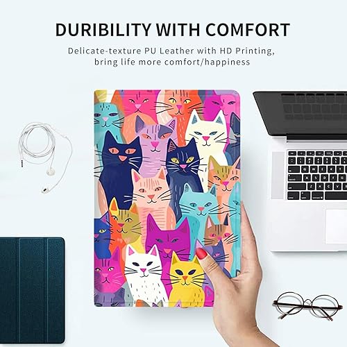 Vista 44 de Funda para Kindle de 6 pulgadas (11.ª generación, versión 2024/2022) delgada de piel sintética, ajustable, multiángulo, Smart Shell con función