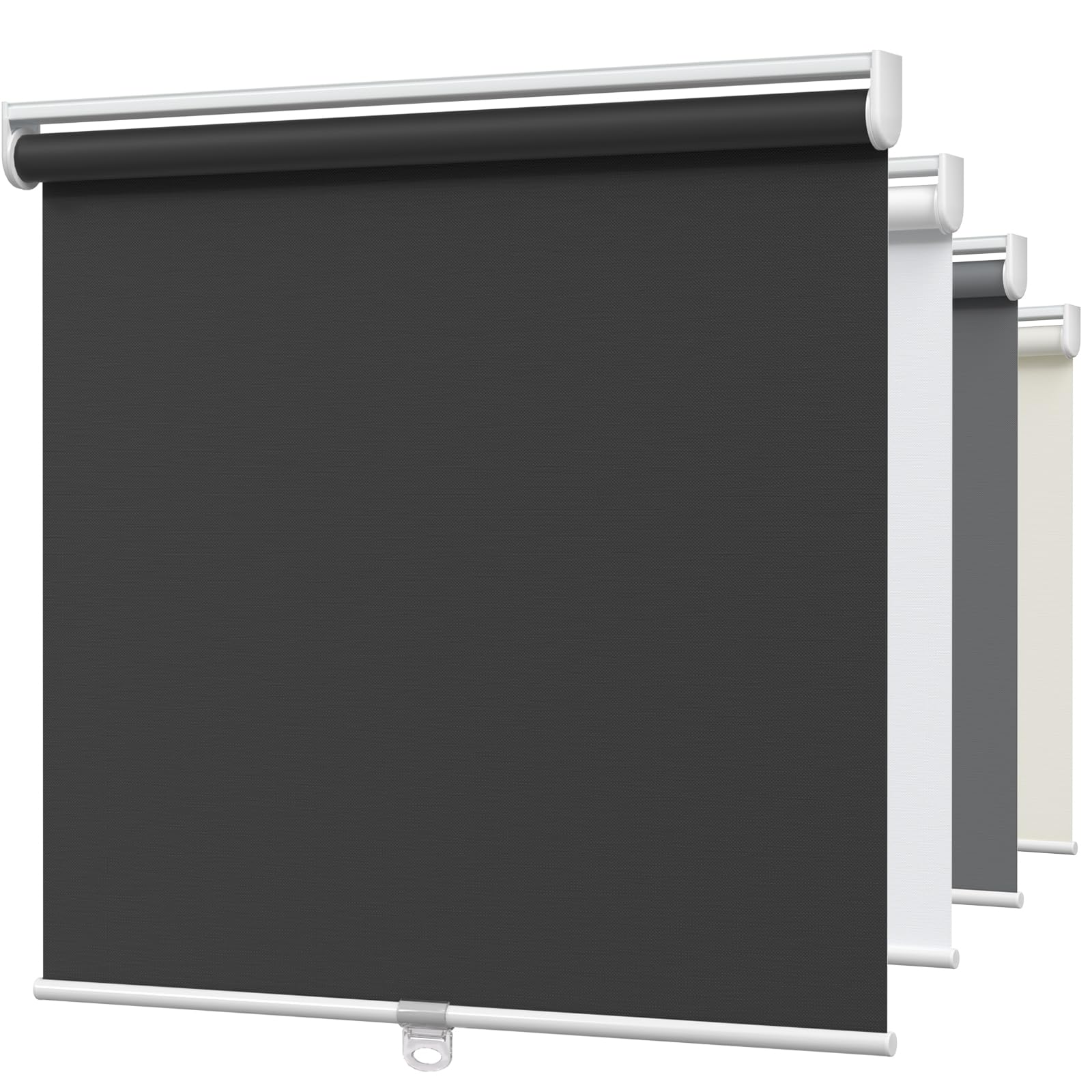 MYshade Blackout Cordless Roller Shades, Room Darkening Free-Stop Roll Up Blinds for Windows, Pull Down Blocking Blind for Home and Office, Easy to Install, 22.5" W X 72" H, Black