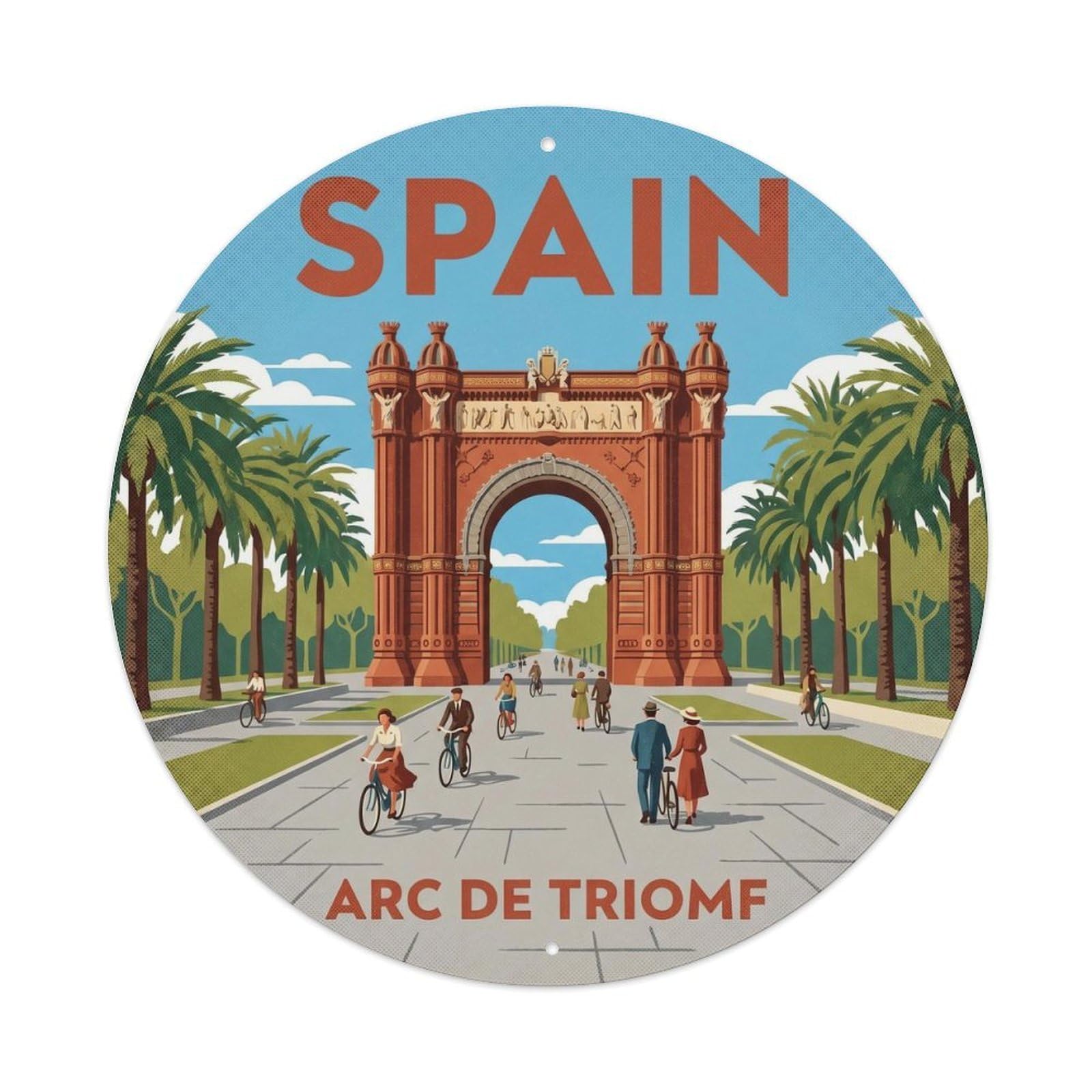 Barcelona Arc De Triomf Spain Landmark Travel Metal Tin Sign