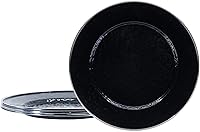 Vista 14 de Golden Rabbit Platos llanos esmaltados, 10.5 pulgadas, textura blanca sólida, juego de 4