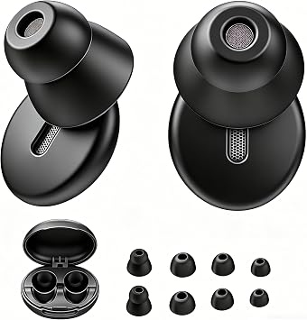 Sleep Ear Plugs for Side Sleepers, Breathable Hole Reduce Ear Pressure, Soft Reusable Silicone Earplugs for Snoring Shooting Airplane Travel 0.1oz in Weight