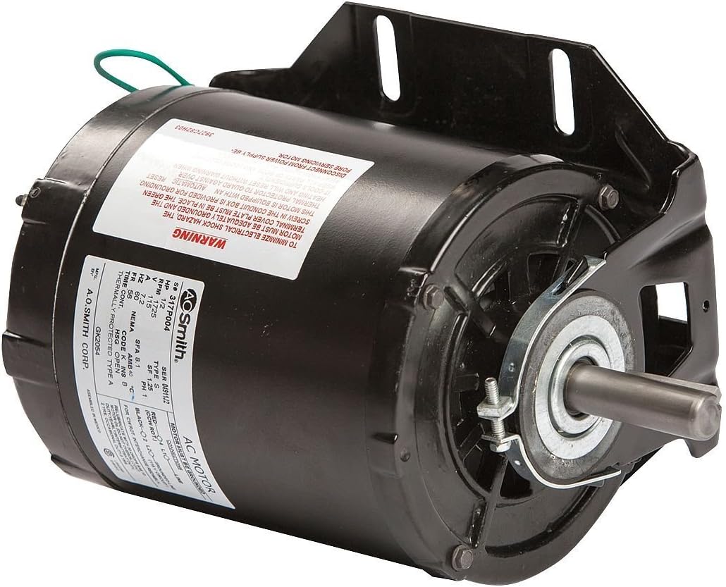 Dayton 5K416 Motor, 1/2 hp, 60Hz, Belt, Degrees_Fahrenheit, to Volts, Amps, (