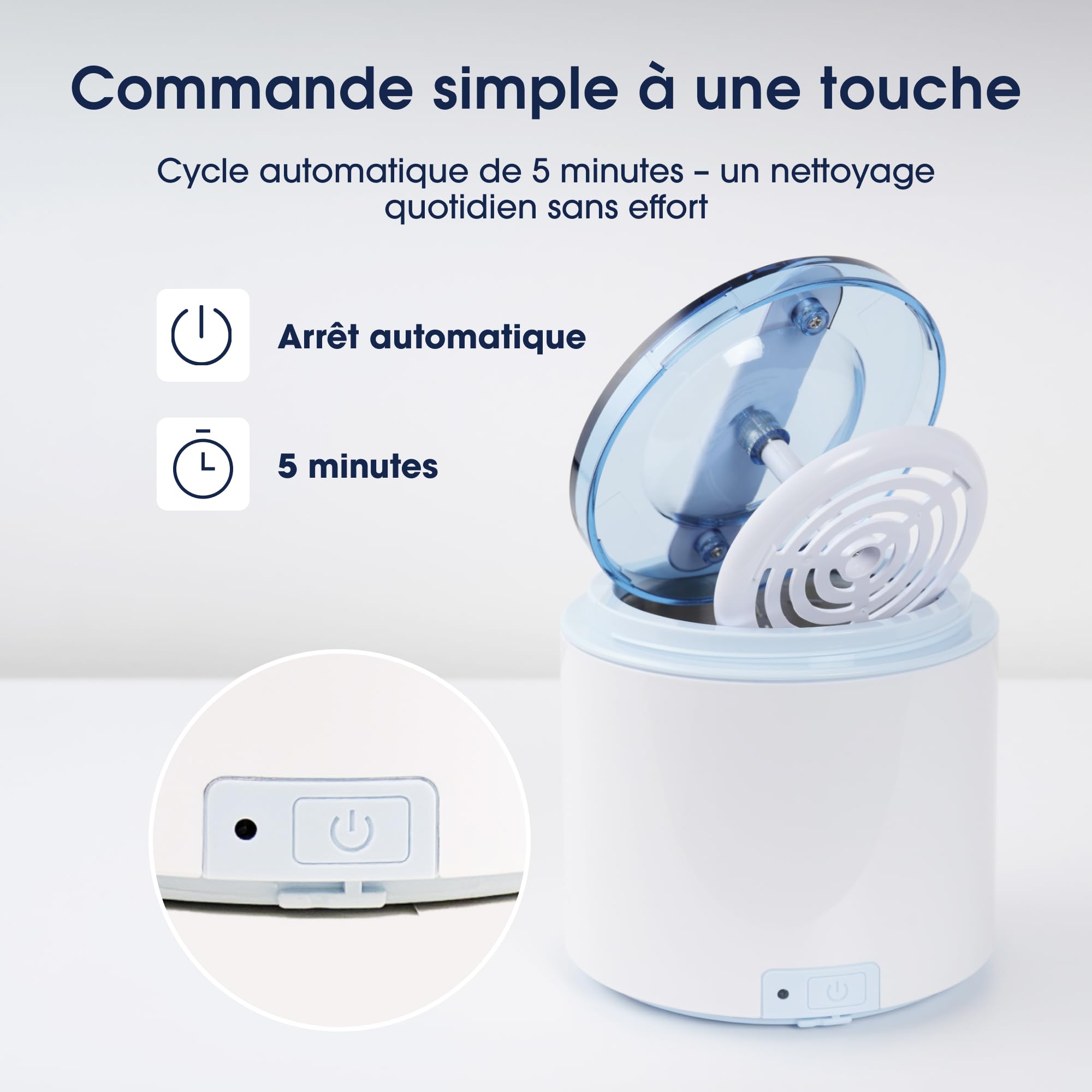 ZENT SoniQWave Nettoyeur ultrasons 200ml, Bac ultrason pour Prothèses Dentaires, Aligneurs orthodontiques, Nettoyant bijoux - Technologie de nettoyage à 360°, Idéal pour voyager, Dispositif médical