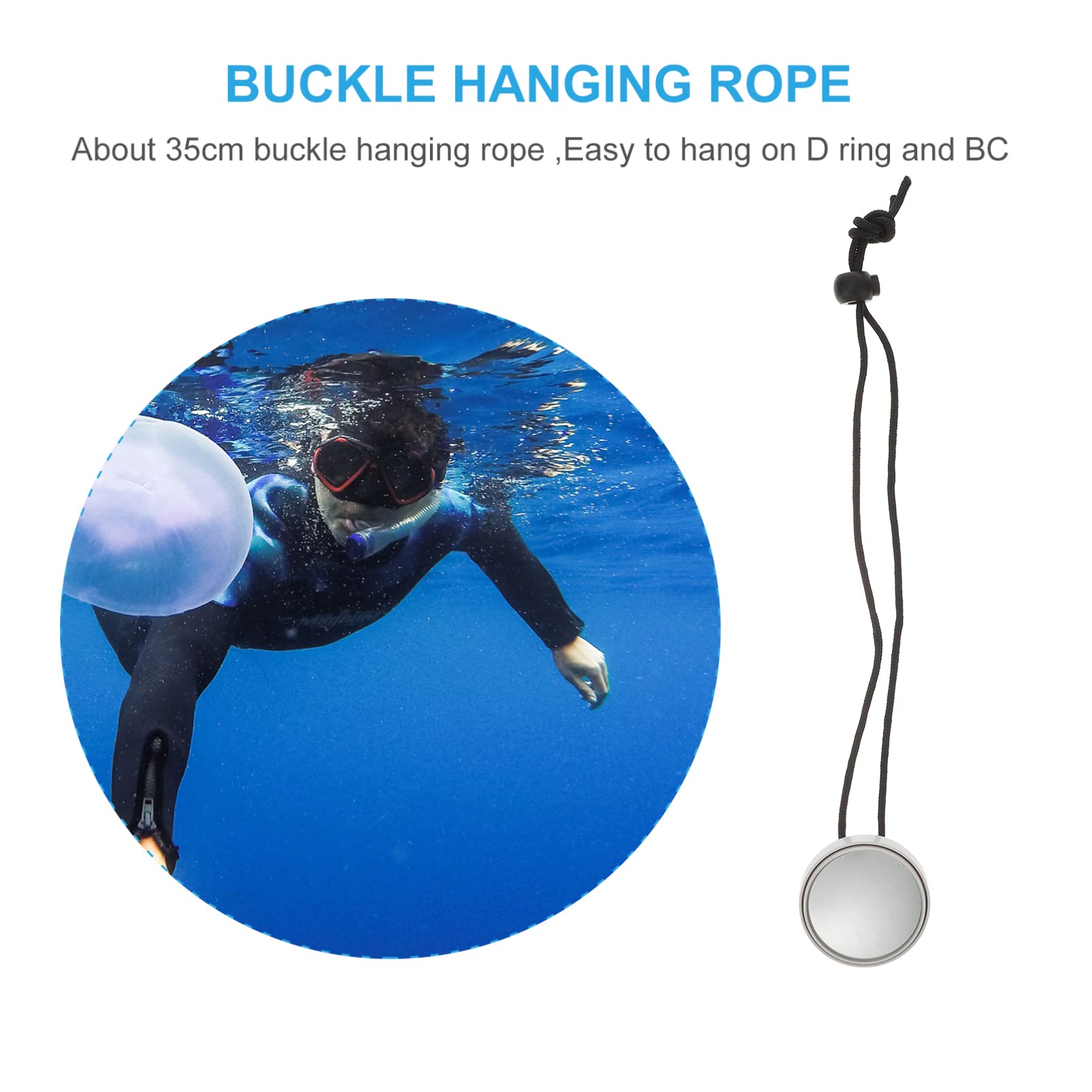 Happyyami 1Pc Adjustable Diving Rearview Mirror Scuba Diving Safety Gear for Cave and Boat Diving Durable Underwater Viewer for Narrow Spaces Easy to Carry and Use