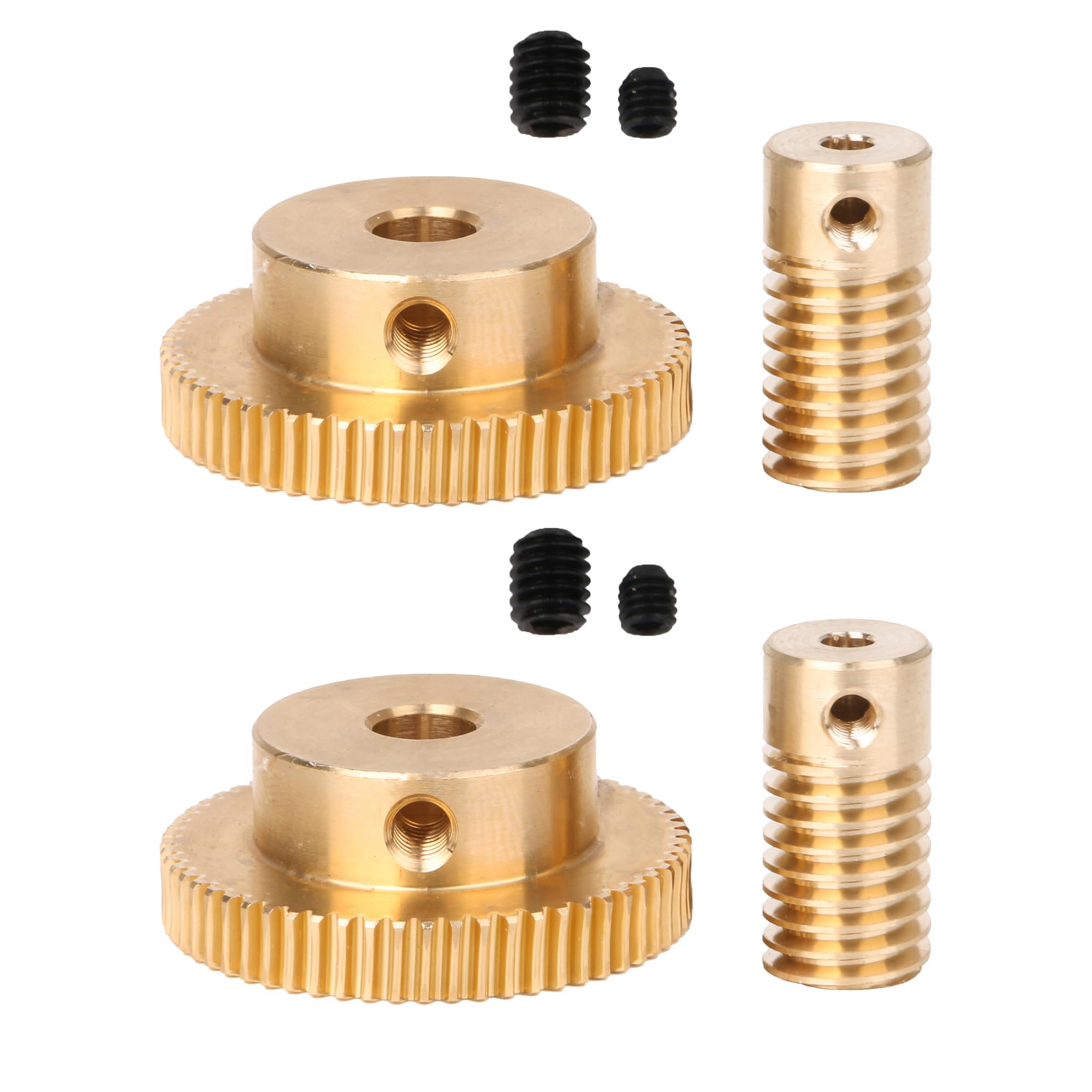 CNBTR 6MM Hole Dia Brass Gear Shaft & 31MM 0uter Dia 60T Brass Gear Wheel 0.5 Modulus Set