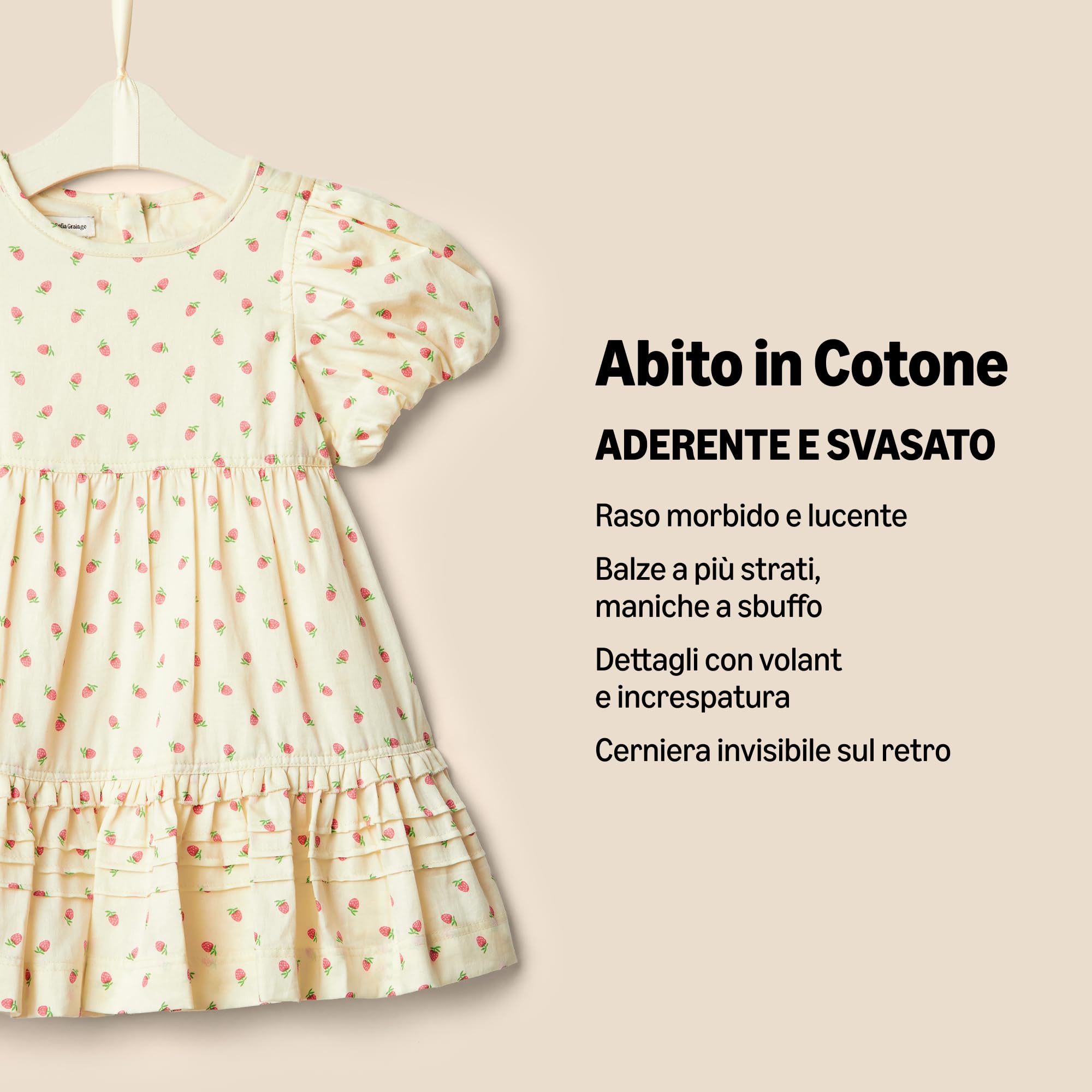 Amazon Essentials x Sofia Grainge Abito con Maniche a Sbuffo Neonata e Bambina