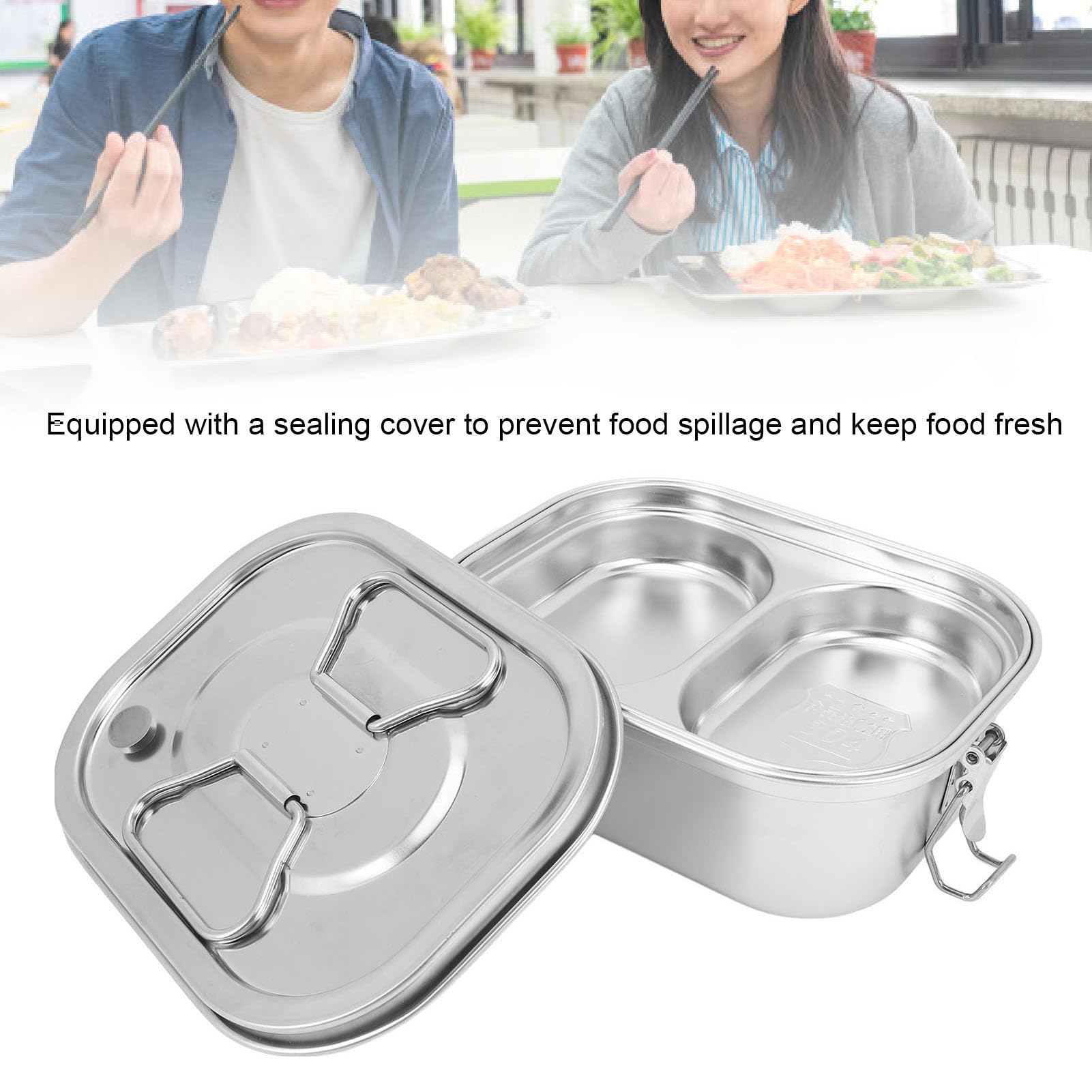 Boîte à déjeuner en acier inoxydable pour enfants et adultes, boîte à