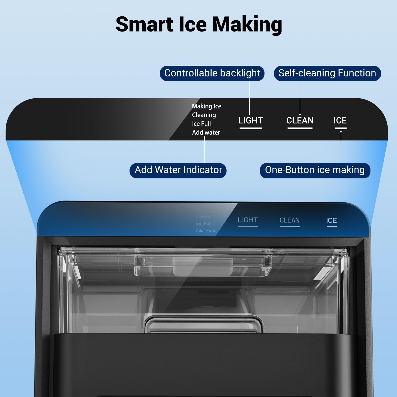 Nugget Ice Maker, Portable Countertop Ice Maker,Soft Chewable Pellet Ice Stainless Steels Nugget Ice Machine For Kitchens/Home/Office/Bar on Fridge.com - View 4
