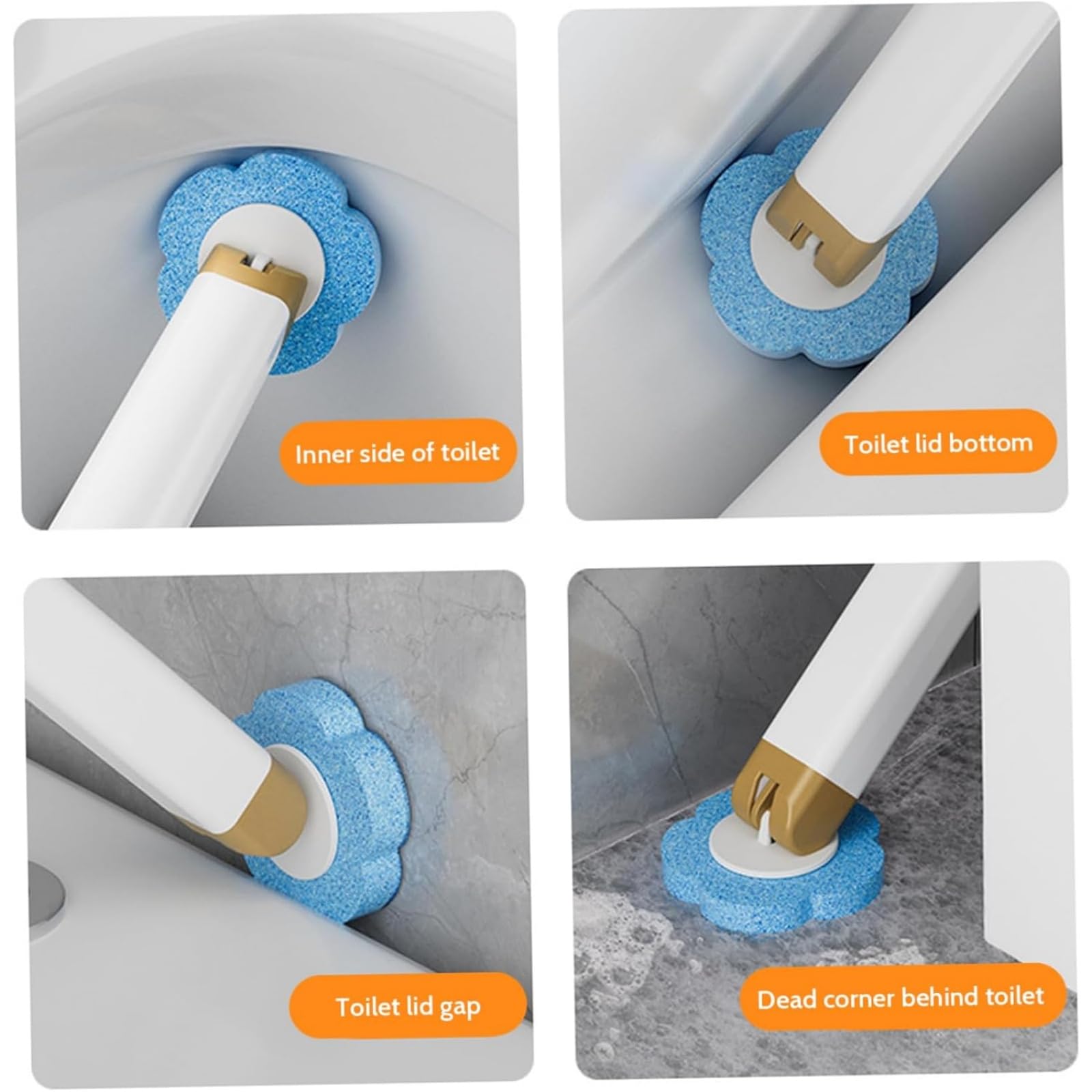 Escobilla de inodoro con 18 recambios, sistema de limpieza montado en la pared, limpiador de inodoro blanco y cabezales de repuesto, herramienta de baño práctica e higiénica