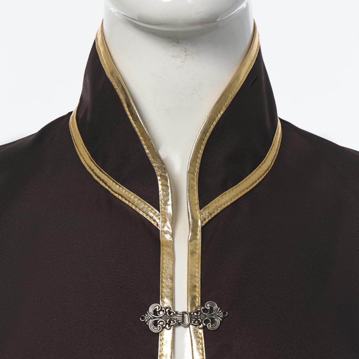 Gilet medievale vichingo da uomo, stile rinascimentale, stile vintage, senza maniche, lungo, Nero