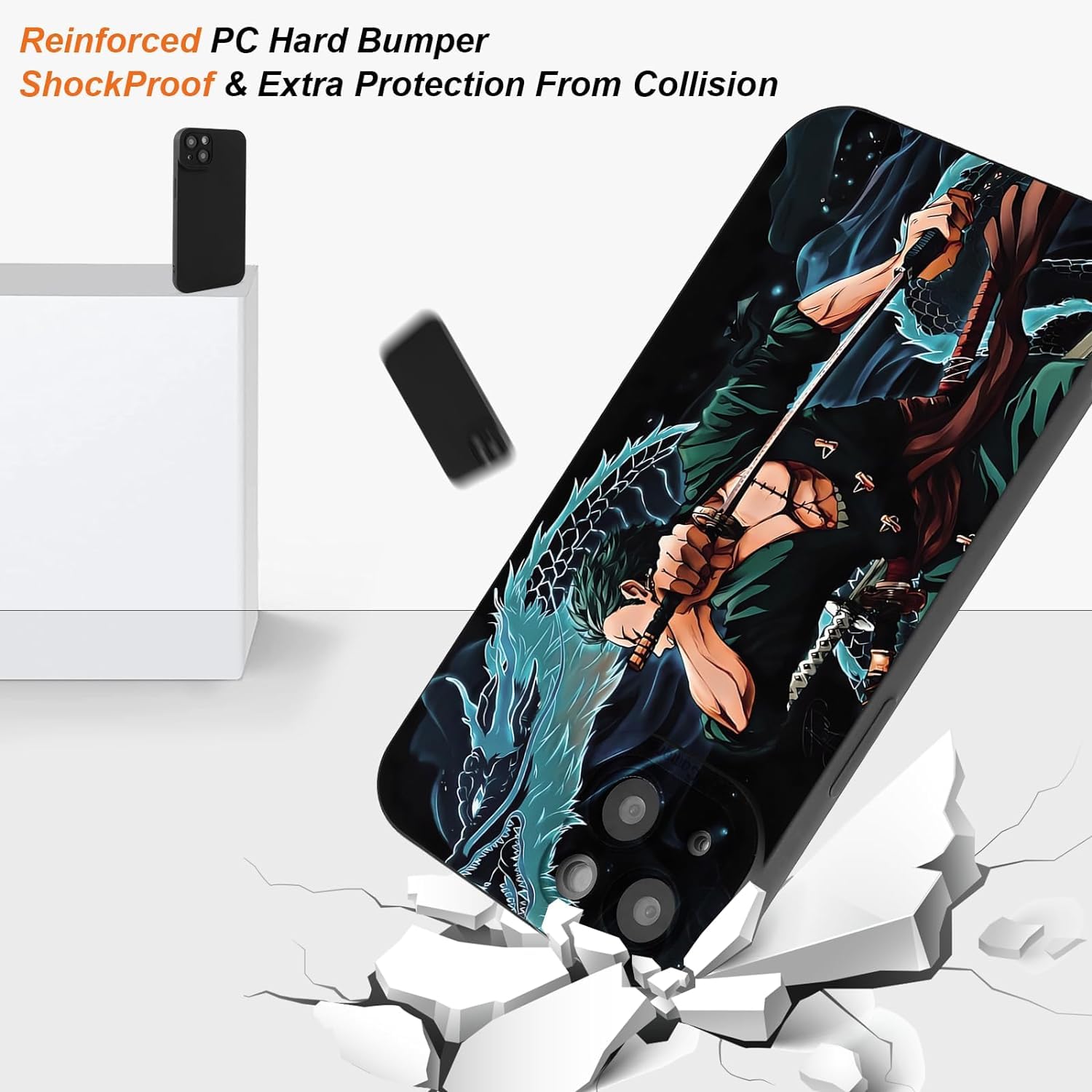 2 Custodie Anime Per Xiaomi Redmi Note 12 Pro 5G: Cover In TPU Con Motivo Zoro E Sun God Nika – Antiurto Con Protezione Lente - 3