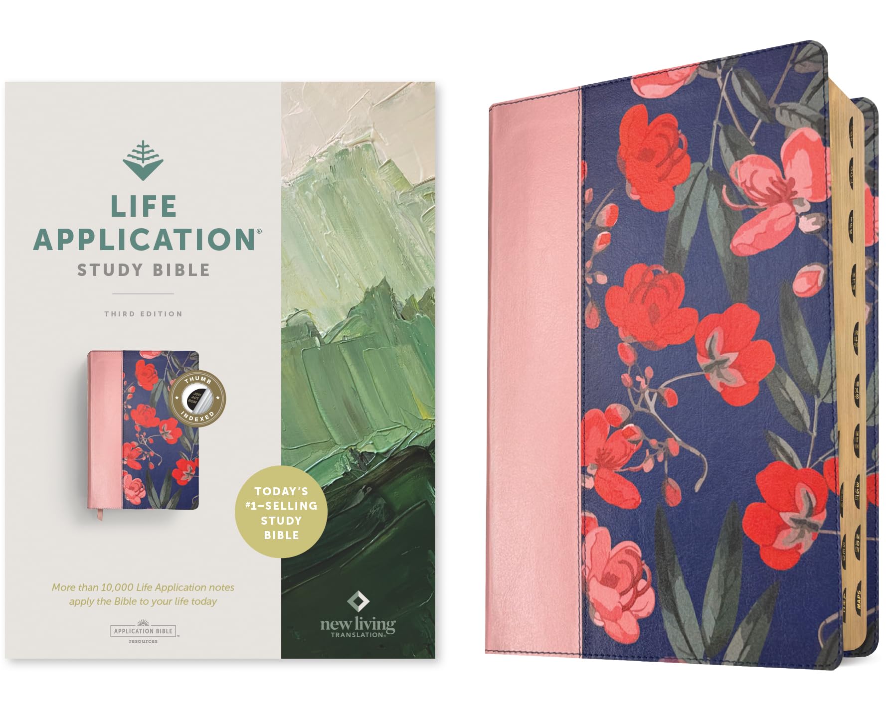 NLT Life Application Study Bible, Third Edition (Red Letter, Leatherlike, Pink Evening Bloom, Indexed): Nlt Life Application Study Bible - Red Letter, Leatherlike, Pink Evening Bloom, Indexed