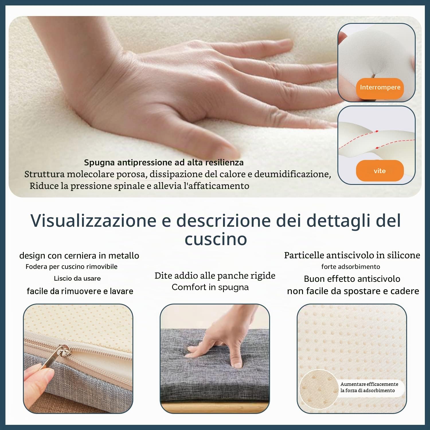 Cuscino Per Panca Esterno 80X40X3CM, Cuscino Sedile per Mobili da Interni/Esterni, Lungo Cuscino per Panche da Giardino, Balcone, Loft, Altalena, Patio, Cachi