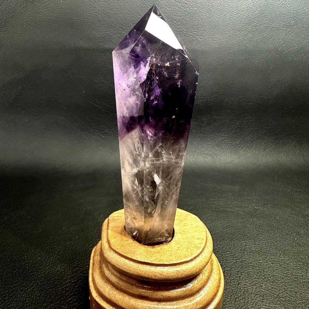 レア ロマネサイト アメジストナチュラルポイントワンド