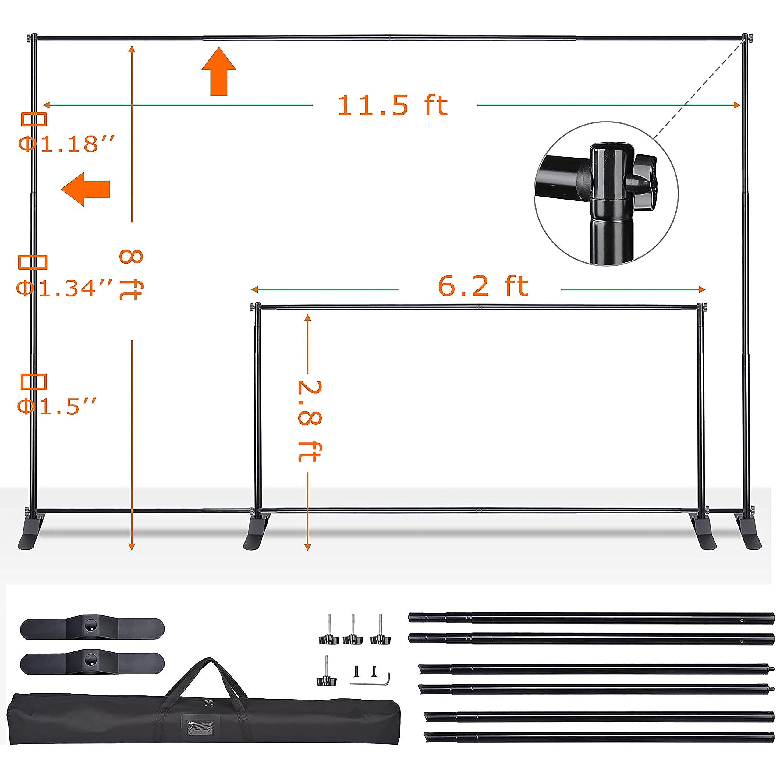 JJ'S PROMO Premium Aluminum Sign Holder Stand for Effective Displays: Step & repeat backdrop stand