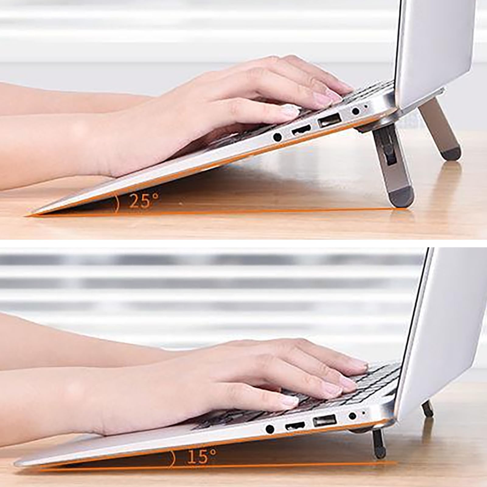 nediea Supporto pieghevole per computer portatile, supporto di raffreddamento per laptop, supporto inclinabile per tastiera, piedini ergonomici per scrivania, riser per tastiera compatibile con