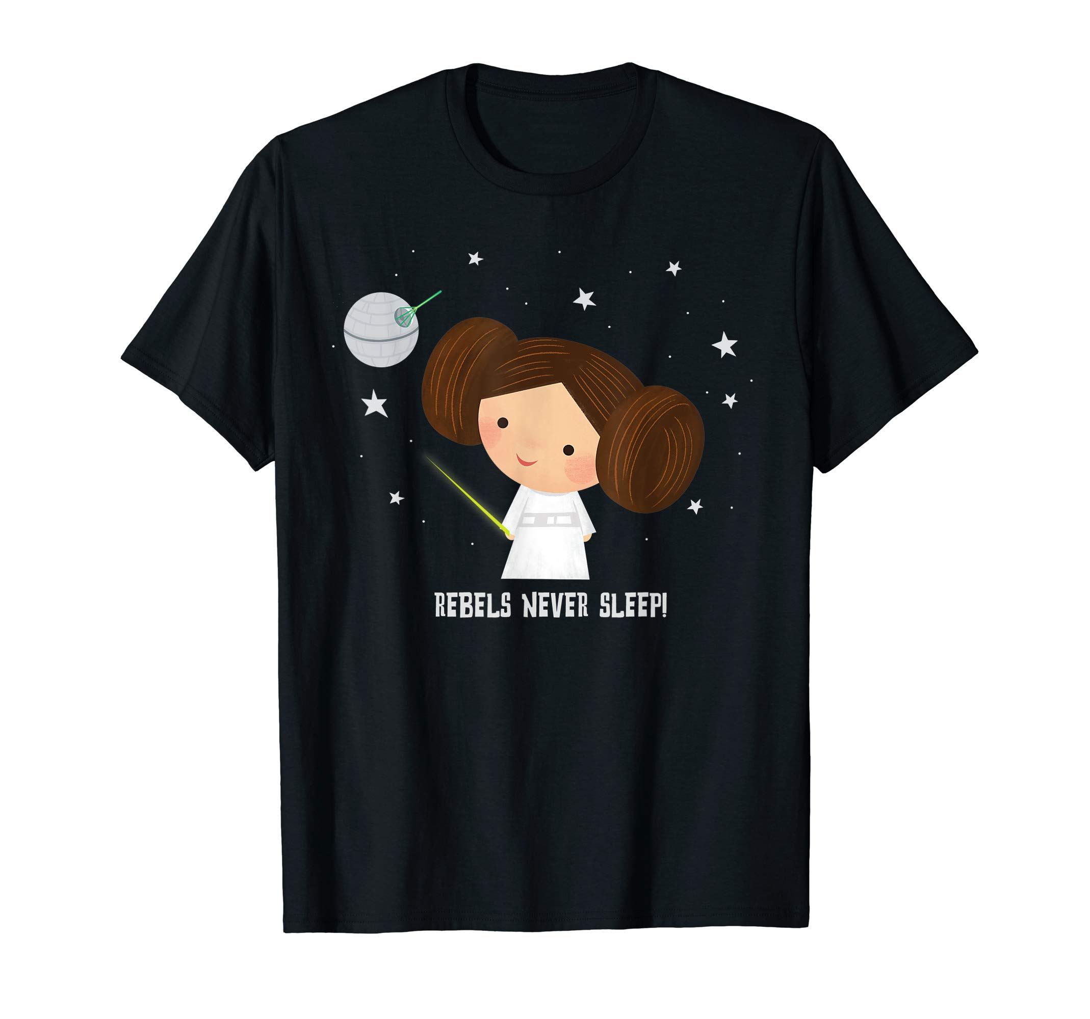 Star WarsKawaii Princess Leia Rebels Never Sleep T-ShirtOEKO-TEX STANDARD 100