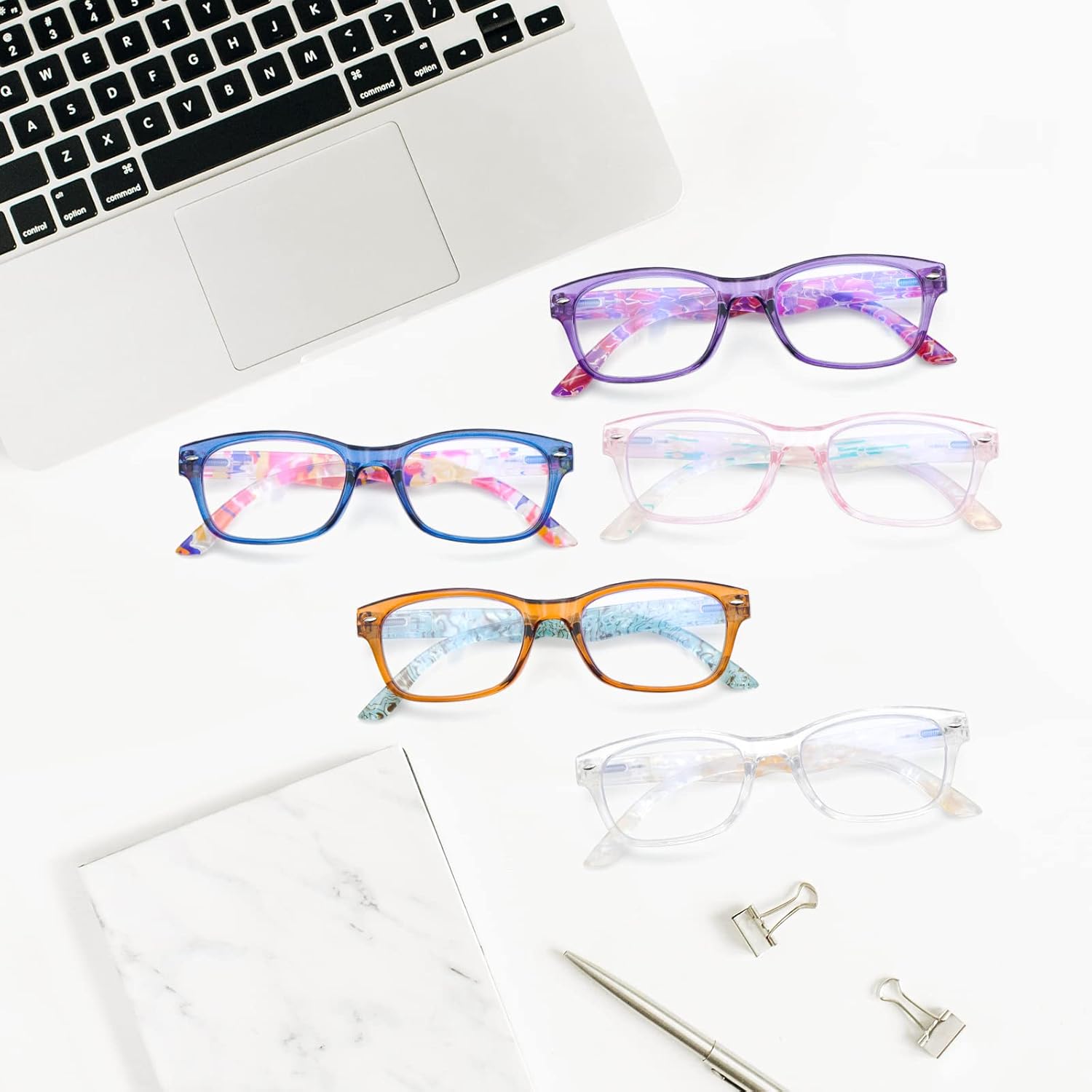 SIGVAN Reading Glasses 5 Packs Blue Light Blocking Eyeglasses Quality Spring Hinge Colorful Computer Readers for Women Men - Image 7