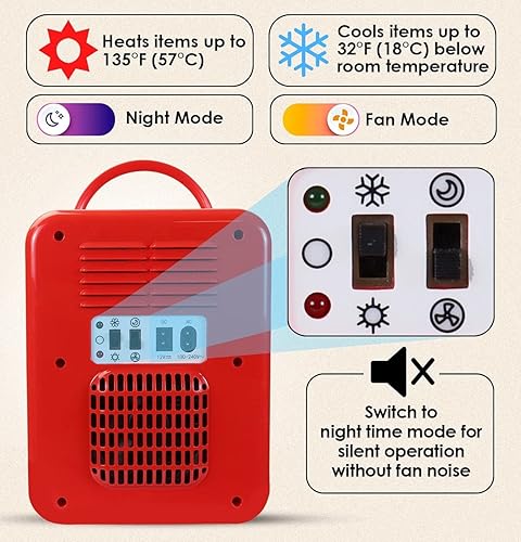 Miniatura 5 de Coca Cola - Mini refrigerador para dormitorio, oficina, enfriador de bebidas portátil de mesa, refrigerador de 12 V 110 V para bebidas, refrescos,