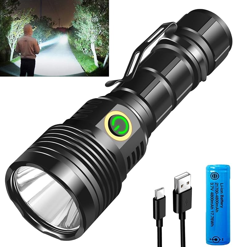 ASORT 30000 Lumen LED Zseblámpa Vízálló Töltővel Camping Túrázáshoz