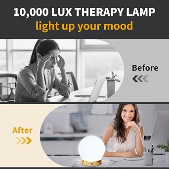 Light Therapy Lamp,10000 Lux Sun Lamp with 3 Color Temperatures,Stepless Brightness,Timer & Memory Function,Full Spectrum Light with Remote Control for Home, Office,Decoration