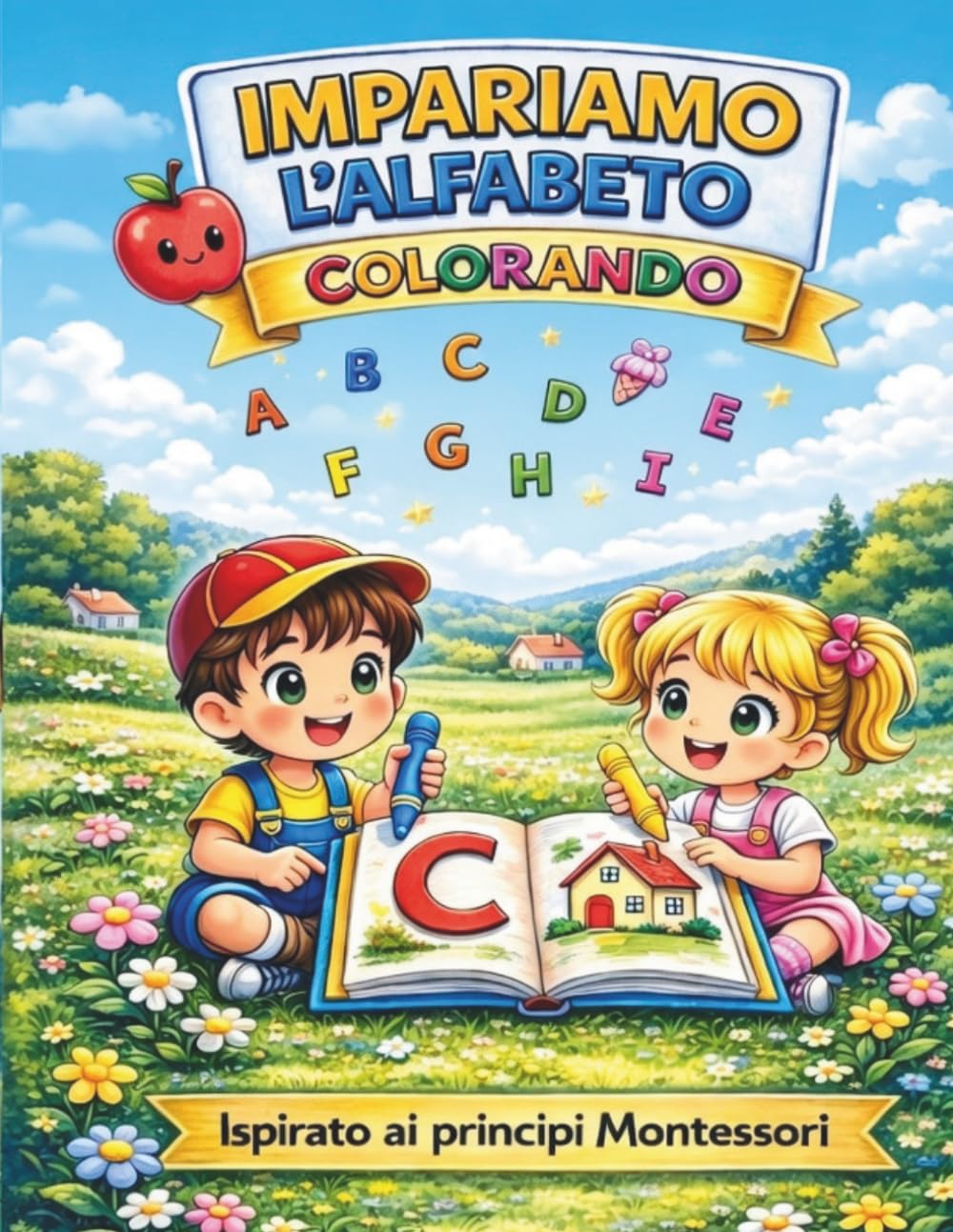 Impariamo l'alfabeto colorando - Ispirato ai principi Montessori: Imparare l'alfabeto non è mai stato così divertente! Ispirato ai principi Montessori
