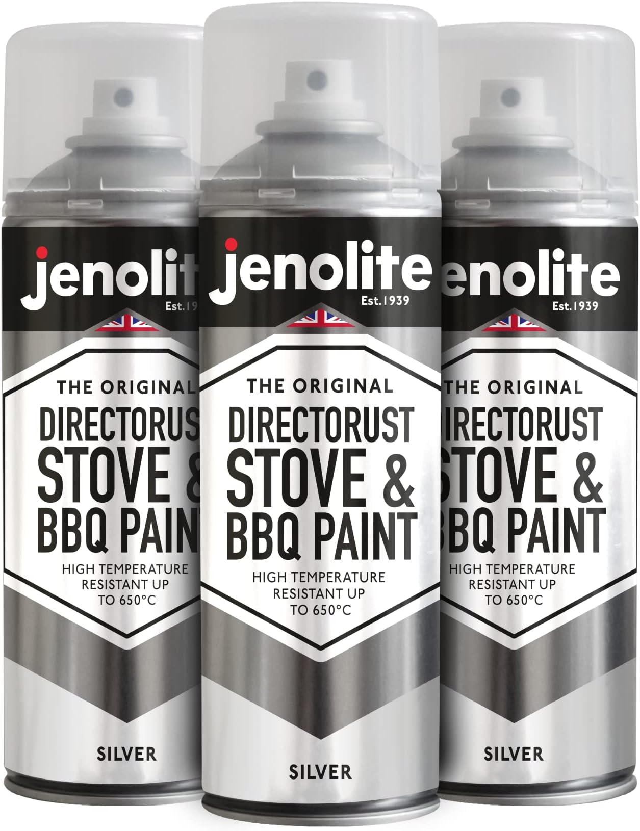 Lot De 6 Aérosols Peinture Haute Température Noir Mat 900°C - Pour BBQ, Poêle