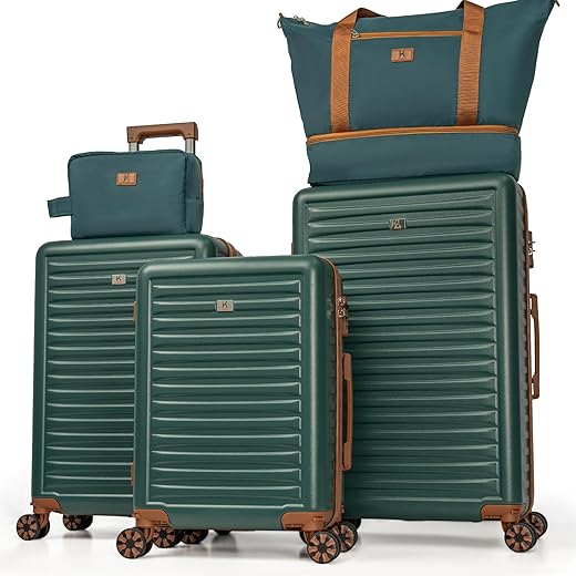 KUNEL Luggage Sets 5 Piece Suitcases with Wheels,ABS Hard Case Suitcases with Spinner Wheels, TSA Lock, Durable Travel Luggage